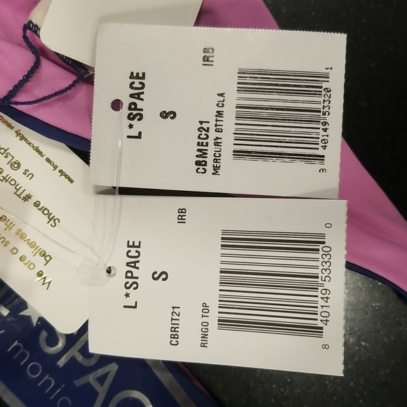 💕L*SPACE💕 Color Block Bikini (Ringo Top + Nancy Lee Bitsy Bottom) Small S NWT - Picture 14 of 15